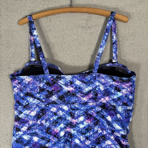 Torrid Women’s Bathing Suit Top Size L Cosmic Space Tankini Tummy Control Adjust - Picture 10 of 12